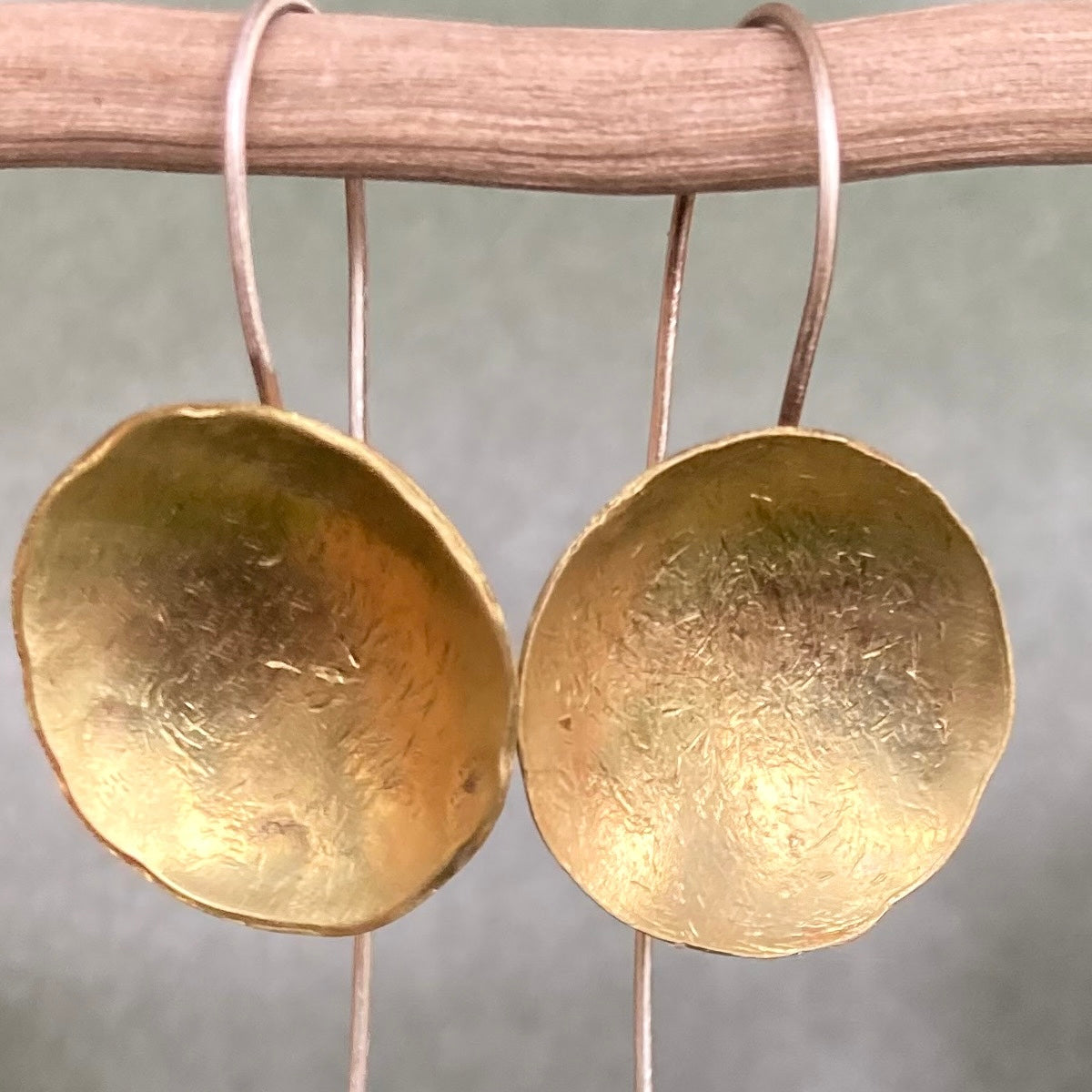 Brass shield earrings with sterling silver hooks. For the warriors among us all.