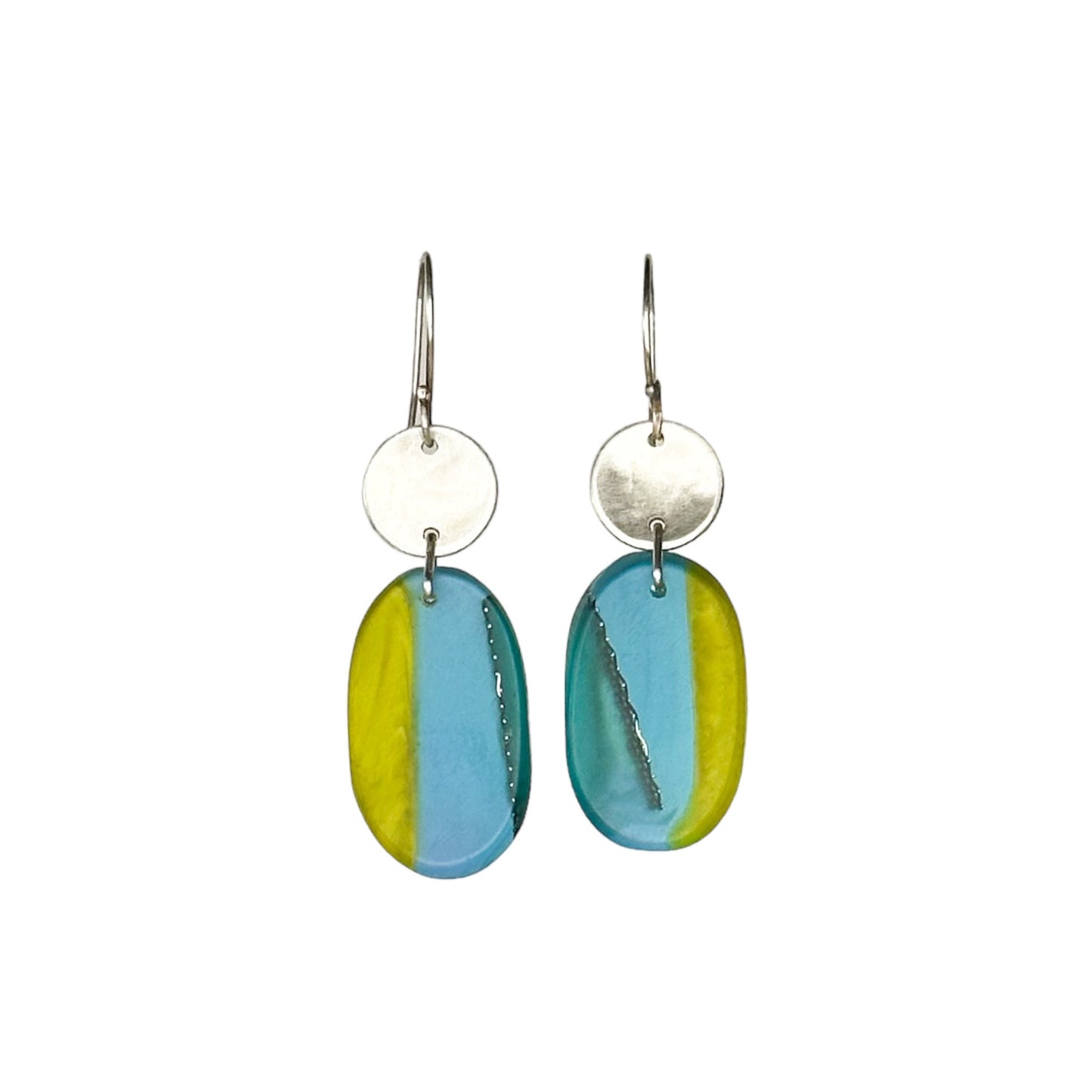 Walkerville wandering: aqua blue and ocean green with sterling silver discs